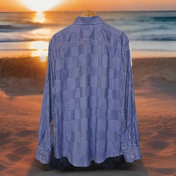 Southern Tide Shirt Men XL Trim Fit Check Windowpane Long Sleeve Button Down - Picture 2 of 5